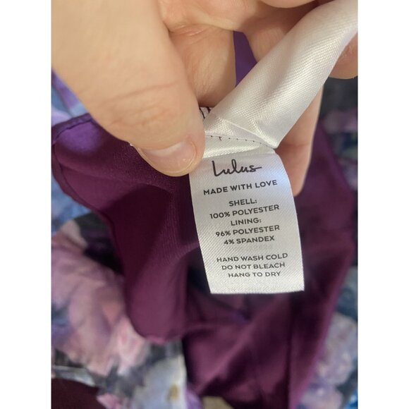 LAST CHANCE Lulus XS Midnight Beauty Black Purple Floral Bustier Mini Dress - Picture 9 of 11